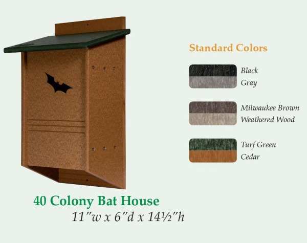 Amish Recycled Poly 40 Colony Bat House